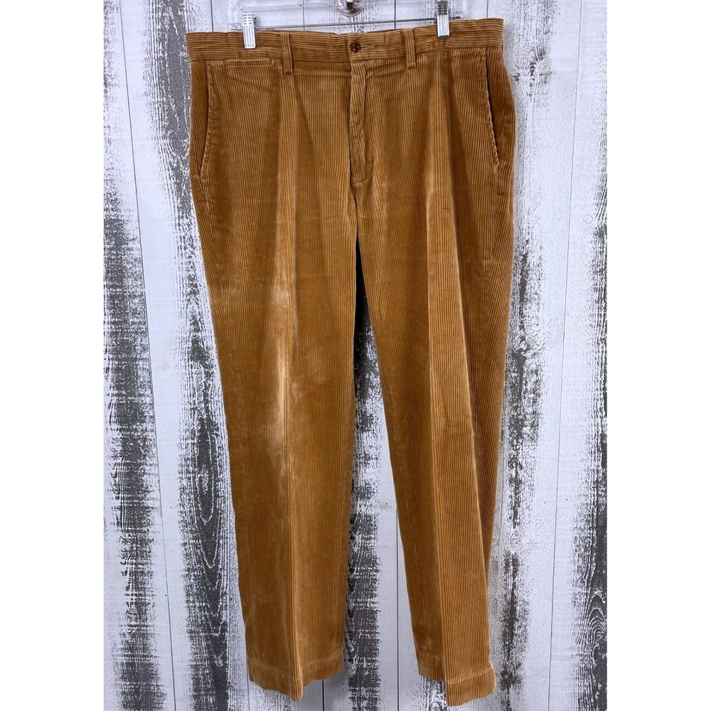 Polo Ralph Lauren Preston Corduroy Pants Brown Pleated Straight 36x32